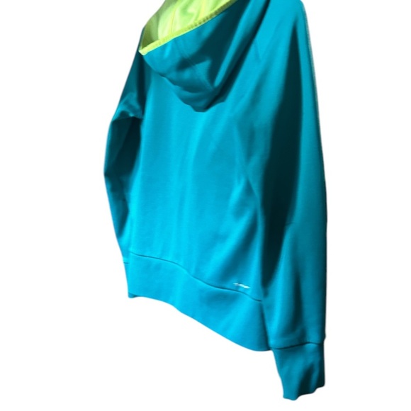 Adidas Teal and Neon Yellow Zip Up Sweatshirt - Picture 2 of 6